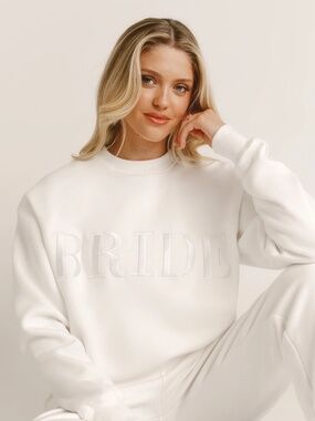 Six Stories Bride Statement Sweatshirt in White